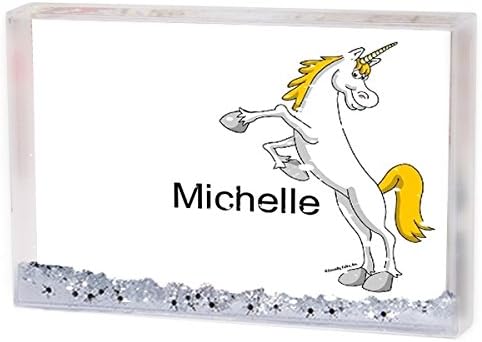 Personalized Friendly Folks Cartoon Snow Globe Frame Gift: Unicorn - Up Great for children, room décor, nursery