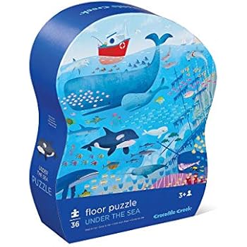 Crocodile Creek - Under The SEA - 36 Piece Jigsaw Floor Puzzle with Heavy-Duty Box for Storage, Large 20
