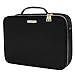 SONGMICS 15.1 Inch Travel Makeup Bag Makeup Train Case with 9 Adjustable Dividers, Hard Shell Cosmetic Bag Organizer Travel Kit, Artist Case with Brush Holders, Black UMUC21BK