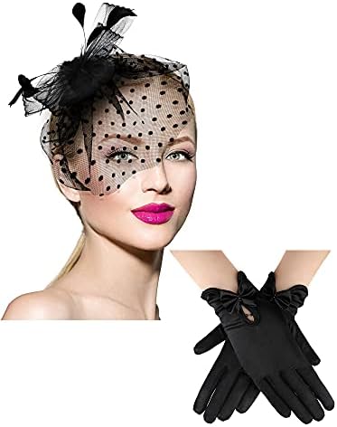 SATINIOR Fascinators Hat for Women Pillbox Hat Black Veil  display picture 2
