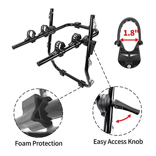 XCAR 2-Bike Trunk Bike Mount Bicycle Rack Carrier for Car, Sedans, Hatchbacks, Minivans, SUVs - Thumbnail 2
