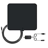 Cooldesign 50 Miles Long Range HDTV Antenna Amplifier with 16 Feet Cable USB TV Tuner - Black