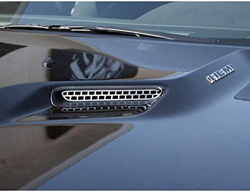 Elite Auto Chrome Acc Hood Scoop Grille Overlays fit for 2008-14 Dodge Challenger-Stainless/Polished