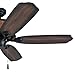 Prominence Home 41110-01 Balsam Creek Lodge Ceiling Fan, 3-Light, Faux Leather Lamp Shades, 52 Inch, Matte Black