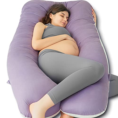 QUEEN ROSE Pregnancy Pillows, Organic Cotton U Shaped Body Pillow