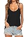 Tobrief Women's Sexy V Neck Halter Spaghetti Strap Backless Cami Tank Top Black S