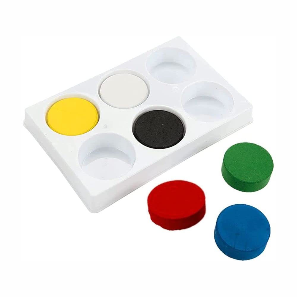 3 Ace Crafts 6 Medium Watercolour Blocks Palette for Kids Painting and Drawing, Watercolour Blocks for School Craft Projects and Art Activities, Diameter of Blocks 44mm & 16mm Thick