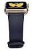 JSGJMY Apple Watch Band 38mm Genuine Leather Loop with Gold Metal Clasp for iWatch Series 2/Series 1/Edition/Sport(Navy+Golden Buckle,38mm)