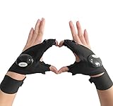 Coroler Cool Fingerless LED Flashlight Gloves for Repairing,Working in Darkness Places, Fishing, Camping, Hiking and Outdoor Activities (One Pair)