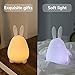 [NEW] APUPPY Bunny Night Light for Kids, Cute Rabbit Silicone Baby Nursery Lamp Sensitive Tap Control 7 Single Colors and Multicolor Breathing Light Dual Modes for Girlfriend Adult Kids Babies Bedroom