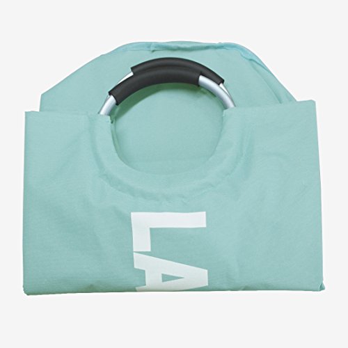 Outdoorfly Large Collapsible Laundry Basket Hamper with Durable Handles Foldable Storage Dirty Clothes Underwear Washing Bag Toys Books Storage Bags for Men & Women (Light Blue)