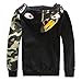 CLJJ7 Men's Shark Printed Hooded Sweatshirt (Medium, Black)