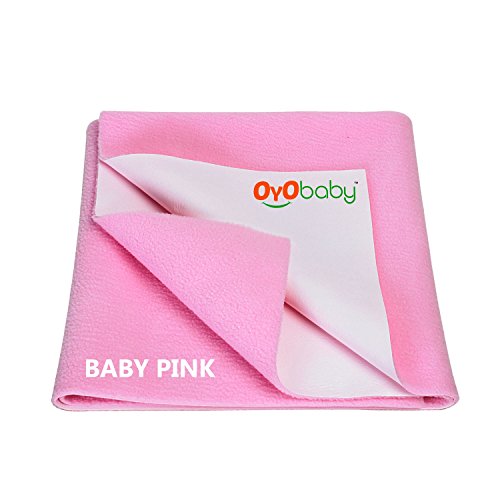 OYO BABY -100% Waterproof Mattress Protector/16 Cups Water Absorbency/Hypoallergenic/Anti-slip/Crib Sheets/Pads/Absorbent Sheet/Diaper changing pad cover/ mat (Large - ( 140cm X 100cm), Pink)
