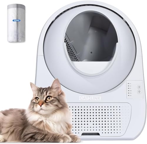 CATLINK Self-Cleaning Litter Box for Multiple Cats – Large Capacity, Double Odo…