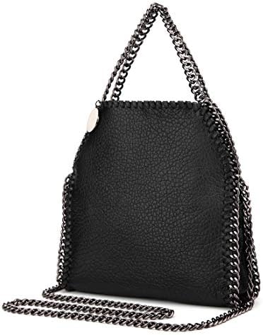 Leather Women Hobo with Chain Strap Soft Leather Shoulder Bag with Chain Top Handle