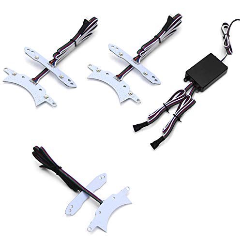 iJDMTOY RGBW LED Halo Ring Circuit Board Lighting Kit For 2015-up Dodge Challenger, Smartphone Remote Controlled