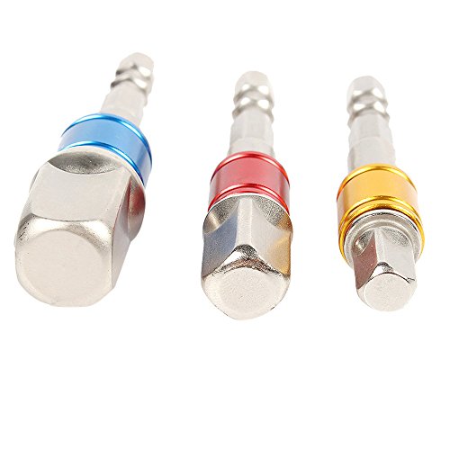 Connia Hex Square Nut Driver Drill Impact Socket Extension Bit Adapter Socket Wrench (Red) - Thumbnail 5