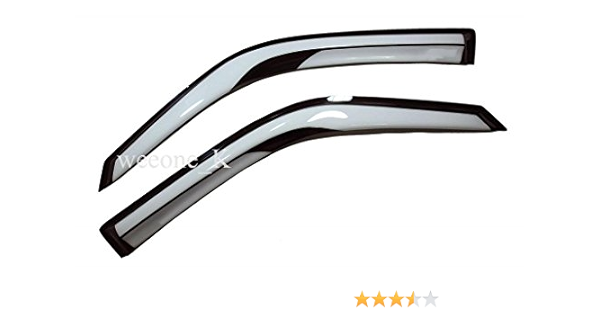 K1AutoParts 2 Door Weather Guard Rain Visor Sun Windshield White and Black  Color For Toyota Hiace Commuter 2005-2014