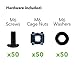 NavePoint M6 Cage Nuts and Screws for Server Shelves Cabinets - 50 Pk Rack Mount