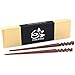 Natural Hair Pin Chopsticks - Pair of Spiral Hair Sticks for Women and Men - Hand Carved Wood Styling Pin Set - Fine Cut Spiral - 7.5 Inches Long