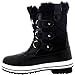Womens Snow Boot Nylon Short Fur Rain Winter Waterproof Snow Warm Boots - Black - 9 - 40 - CD0030