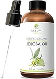 Organic Jojoba Oil, 100% Pure, Cold Pressed, USDA Certified Organic by RejuveNaturals, 4oz | Natural Moisturizer for Face, Hair, Skin and Nails