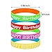 JOVITEC 24 Pcs Happy Birthday Rubber Bracelets Colored Silicone Bracelets for Teenagers Birthday Party Favors for Party Supplies (Fresh Style)