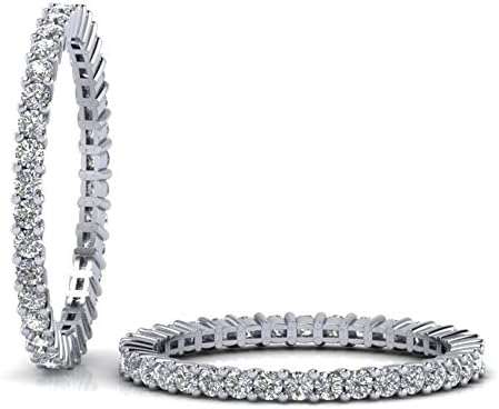 0.75 Carat Claw Set Round Brilliant Cut Diamonds Full Eternity Wedding Ring Available in Gold and Platinum