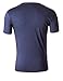 FLATSEVEN Men's Slim Fit Casual Short Sleeve Henley T Shirt (THS100) Blue, L