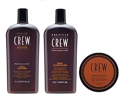 American Crew Daily Shampoo 1000 ml, Conditioner 1000 ml und Defining Paste 85 g
