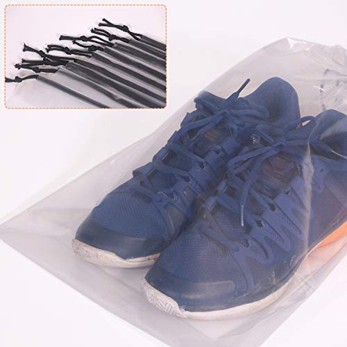 DIOMMELL Set of 12 Transparent Shoe Bags for Travel Large Clear Shoes Storage Organizers Pouch with Rope for Men and Women