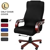 CAVEEN Office Chair Cover Computer Chair Universal Boss Chair Cover Modern Simplism Style High Back Large Size (Chair not Included) Black Large