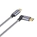 Type C Cable, CableCreation 4ft Right Angle USB-C to USB-C Braided Cable for New Macbook(Pro), Pixel C, Nexus 5X/6P, Lumia 950/950XL, Galaxy S8 edge and More, 1.2M/Space Gray with Aluminum Case