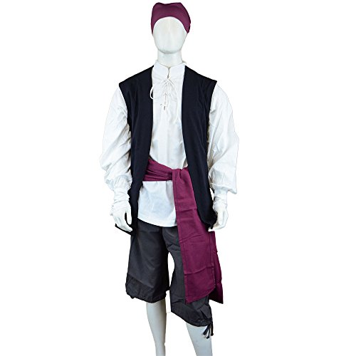 Cotton Canvas Pirate Breeches - Gray - Size Large