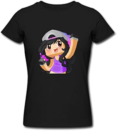 Hkpopo Cute Cartoon APHMAU Outgoing Female's Black T-shirt Medium