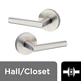 Kwikset 91540-003 Milan Door Handle Lever with Modern Contemporary Slim Round Design for Home Hallway or Closet Passage in Satin Nickel