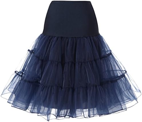KISSBRIDAL Women's Vintage Rockabilly Petticoat 25" Length Tutu Underskirt
