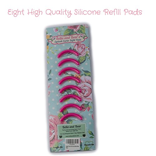 Bella and Bear Eyelash Curler Replacement Pads - Pack of 8 Individual Silicone Eyelash Curler Refill Pads