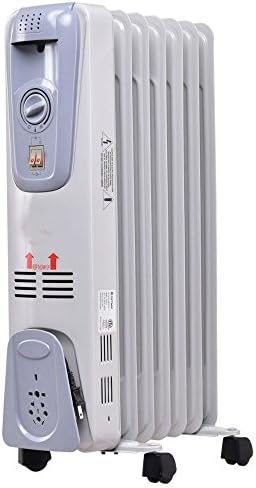 1500W Electric Oil Filled Radiator Space Heater 7-Fin Thermostat Room Radiant