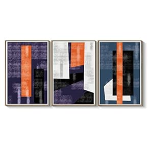 Framed Canvas Wall Art for Living Room, Bedroom Abstract Geometric Canvas Prints for Home Decoration Ready to Hanging - 16"x24"x3 Panels