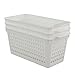 Fiazony 6-Pack Plastic Office Desktop Trays Basket Storage, White, F