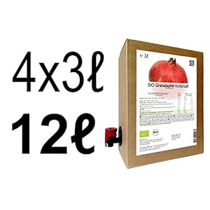 Tilia BIO Granatapfel Muttersaft – 100% Direktsaft 12 Liter ( 4 x 3 Liter )