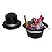 Fun Express Mini Top Hats, Set of 12 - 4.5 inch Black Plastic Hats - Costume Headwear for Event Planners, Party Organizers, Crafters, Brides and Grooms, People Hosting Themed Events