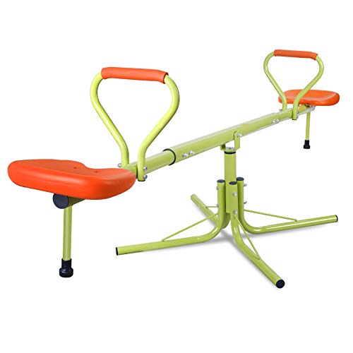 LEMY 360 Degrees Rotating Kids Seesaw Game Set - Swivel Teeter Totter Outdoor/Indoor Playground, Garden, Backyard Equipment for Kids