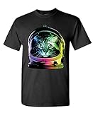 SPACE CAT astronaut rainbow helmet nasa usa - Mens Cotton T-Shirt