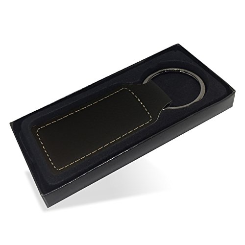 Rectangle Keychain, Lacrosse Sticks, Personalized Engraving Included (Black)