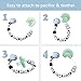 Pacifier Clip Personalized Name, MCGMITT Customized Binky Holder Teething Silicone Beads for Baby Girls Boys (Blue)