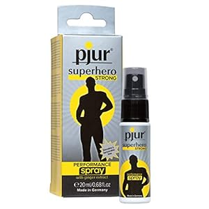 pjur Superhero Strong Performance Spray – Highly-Concentrated delay Spray for Men – Ginger Extract for Longer Performance (20ml)