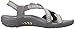 Skechers Women's Reggae Kooky Flat Sandal, Grey/Amp; Yellow, 9 M US