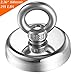 Wukong 291LBS Pulling Force(132KG) Round Neodymium Magnets with Countersunk Hole and Eyebolt, Super Powerful Diameter 2.36'' X Thickness 0.59'' Great for Magnet Fishing.